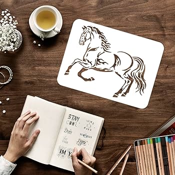 Amazon.co.jp: FINGERINSPIRE 馬のステンシル 11.7x8.3インチ 馬